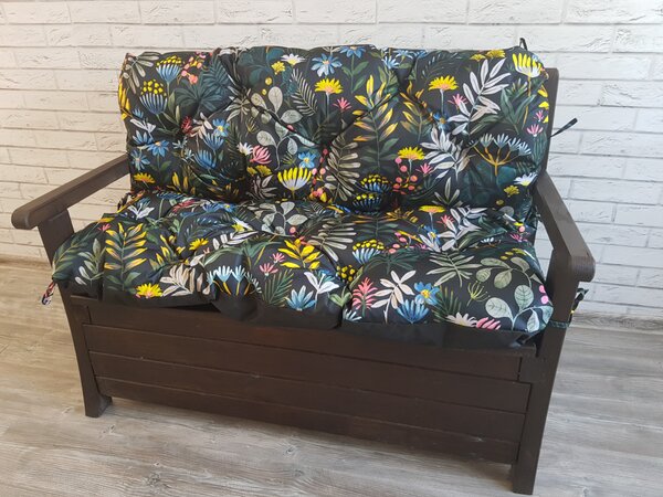 Prošívané sezení MARKUS - vzor 19, vzorovaný polstr na zahradní lavici - sedák s opěrkou, různé rozměry, Mybesthome Rozměr: 120x60x50 cm
