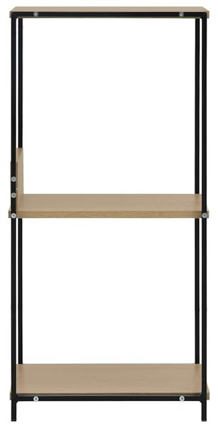 Malá rovná knihovna černá a dub 33,5 x 39,6 x 79,7 cm kompozit 288233