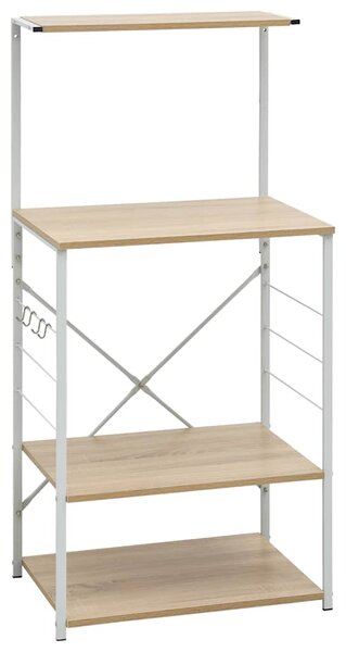 Skříňka na mikrovlnku bílá a dub 60 x 39,6 x 123 cm kompozit 288241