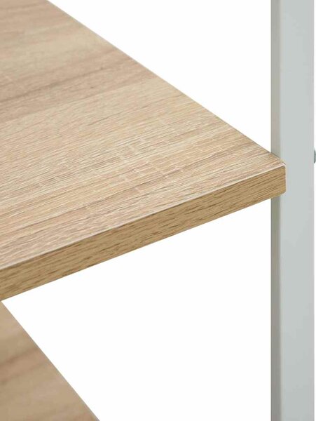 Skříňka na mikrovlnku bílá a dub 60 x 39,6 x 79,5 cm kompozit 288237