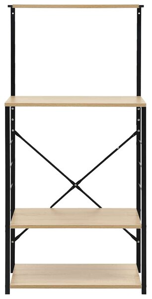 Skříňka na mikrovlnku černá a dub 60 x 39,6 x 123 cm kompozit 288239