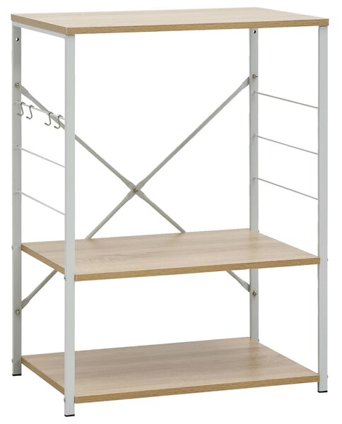 Skříňka na mikrovlnku bílá a dub 60 x 39,6 x 79,5 cm kompozit 288237