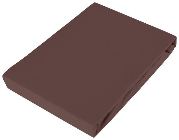 ELASTICKÉ PROSTĚRADLO, žerzej, tmavě hnědá, 100/200 cm Bio:Vio - Prostěradla