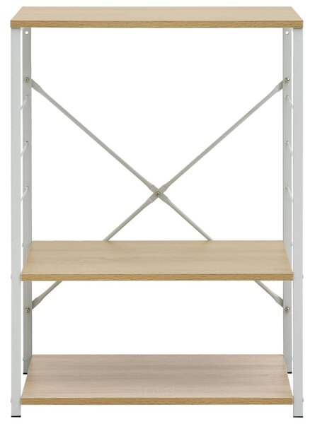Skříňka na mikrovlnku bílá a dub 60 x 39,6 x 79,5 cm kompozit 288237