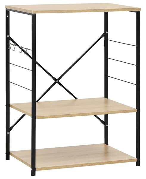 Skříňka na mikrovlnku černá a dub 60 x 39,6 x 79,5 cm kompozit 288235