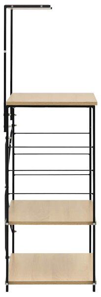 Skříňka na mikrovlnku černá a dub 60 x 39,6 x 123 cm kompozit 288239