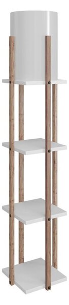 Stojací lampa s poličkami NORA 1xE27/40W/230V hnědá/bílá