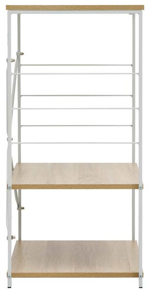 Skříňka na mikrovlnku bílá a dub 60 x 39,6 x 79,5 cm kompozit 288237
