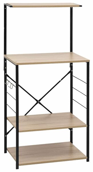 Skříňka na mikrovlnku černá a dub 60 x 39,6 x 123 cm kompozit 288239
