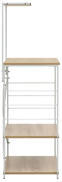 Skříňka na mikrovlnku bílá a dub 60 x 39,6 x 123 cm kompozit 288241