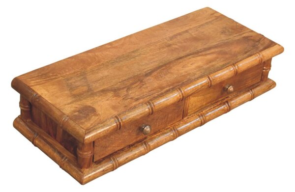 Konzolový stolek Bamboo na stěnu z masivního mangového dřeva, 80 × 32 × 18 cm