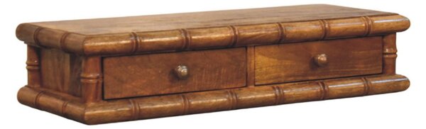 Konzolový stolek Bamboo na stěnu z masivního mangového dřeva, 80 × 32 × 18 cm