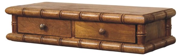 Konzolový stolek Bamboo na stěnu z masivního mangového dřeva, 80 × 32 × 18 cm