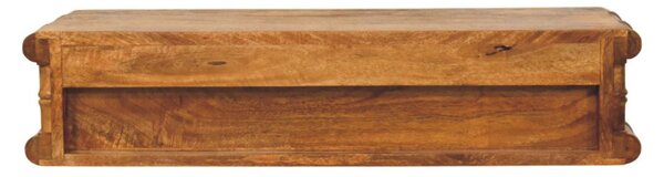 Konzolový stolek Bamboo na stěnu z masivního mangového dřeva, 80 × 32 × 18 cm