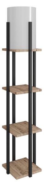Stojací lampa s poličkami NORA 1xE27/40W/230V černá/hnědá