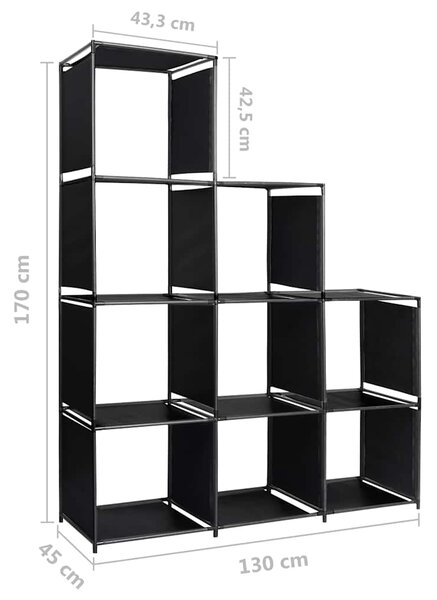 Policový regál Schodiště 130 x 45 x 170 cm textil 288321