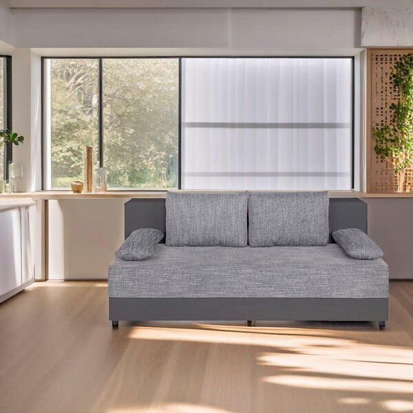 ROZKLÁDACÍ POHOVKA, textil, kompozitní dřevo, šedá P & B - Rozkládací pohovky, Online Only