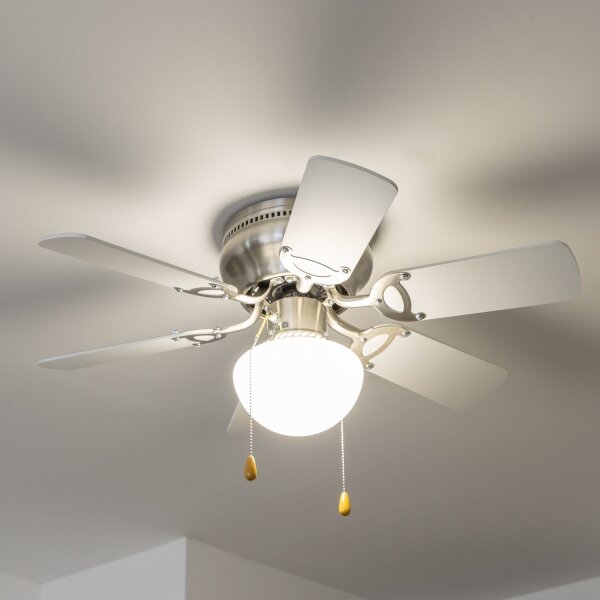 ZEVENTI - Stropní ventilátor GALDANA 1xE27/60W/230V šedá/bílá