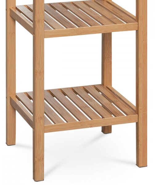Regál, 5 polic, masiv bambus, přírodní odstín, nosnost 15 kg