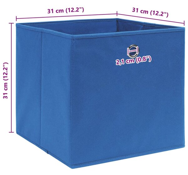 Úložné boxy 4 ks modré 32 x 32 x 32 cm textil 288337