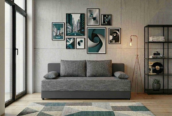 ROZKLÁDACÍ POHOVKA, textil, kompozitní dřevo, šedá P & B - Rozkládací pohovky, Online Only