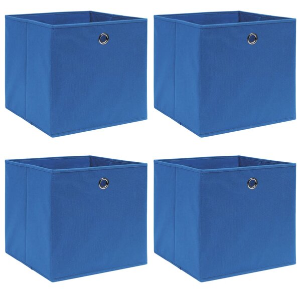 Úložné boxy 4 ks modré 32 x 32 x 32 cm textil 288337