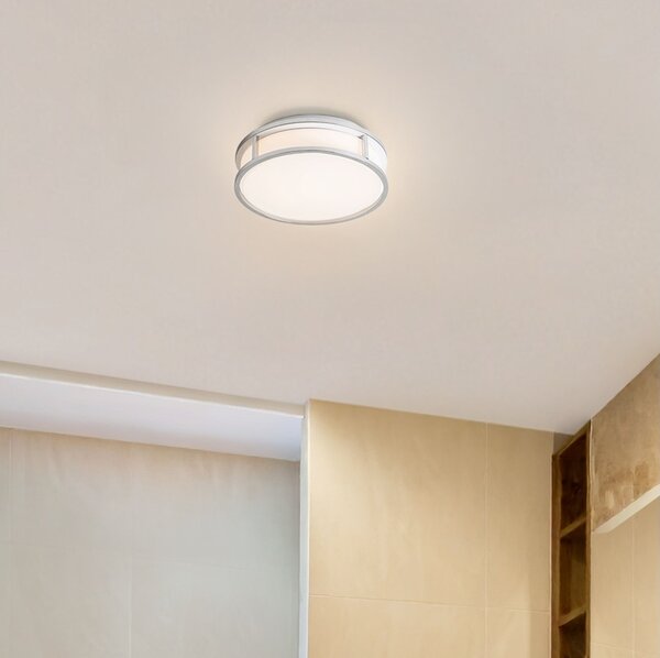 Koupelnové stropní LED svítidlo GRANDE LED 25, opálové sklo/chrom, 12 W, teplá bílá 3000 K, IP44