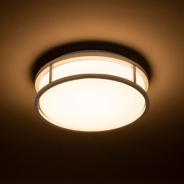 Koupelnové stropní LED svítidlo GRANDE LED 25, opálové sklo/chrom, 12 W, teplá bílá 3000 K, IP44
