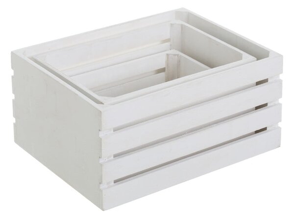 Bílé úložné boxy v sadě 3 ks 31x23x15 cm – Casa Selección