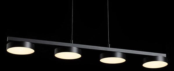 Závěsné LED svítidlo ARETHA IV, černé, 4× 12 W, teplá bílá 3000 K