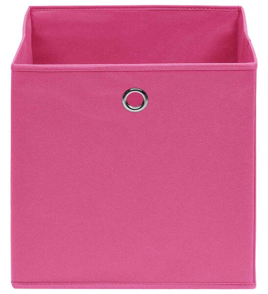 Úložné boxy 4 ks růžové 32 x 32 x 32 cm textil 288345