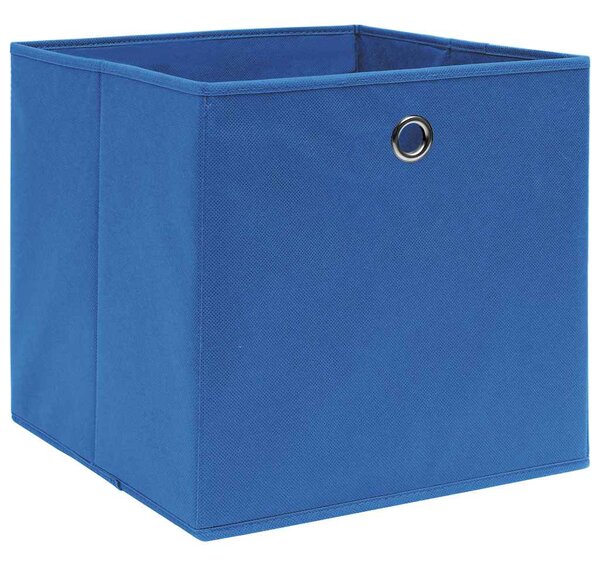Úložné boxy 10 ks modré 32 x 32 x 32 cm textil 288339