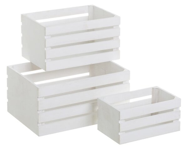 Bílé úložné boxy v sadě 3 ks 31x23x15 cm – Casa Selección