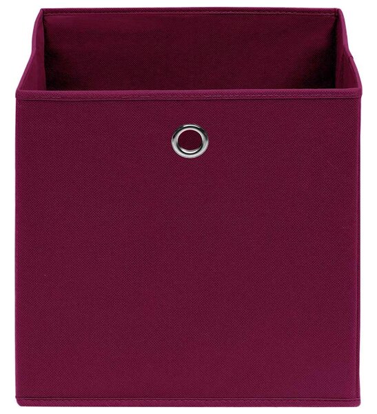 Úložné boxy 10 ks tmavě červené 32 x 32 x 32 cm textil 288343
