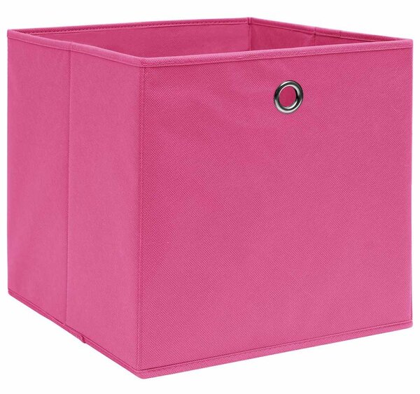 Úložné boxy 4 ks růžové 32 x 32 x 32 cm textil 288345