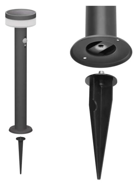 LED Solární lampa se senzorem LED/2W/3,7V 1200 mAh IP44 80 cm