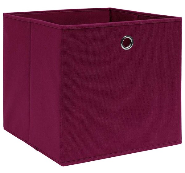 Úložné boxy 10 ks tmavě červené 32 x 32 x 32 cm textil 288343