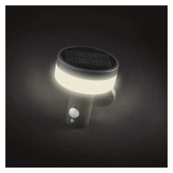 LED Solární nástěnné svítidlo se senzorem LED/2W/3,7V 1200 mAh IP44