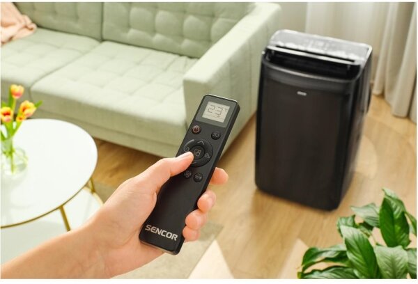 Sencor - Chytrá mobilní klimatizace 900W/230V 9000 BTU Wi-Fi černá + DO