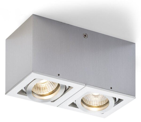 Stropní svítidlo BERIT II, hliník, patice GU10, 2× 50 W