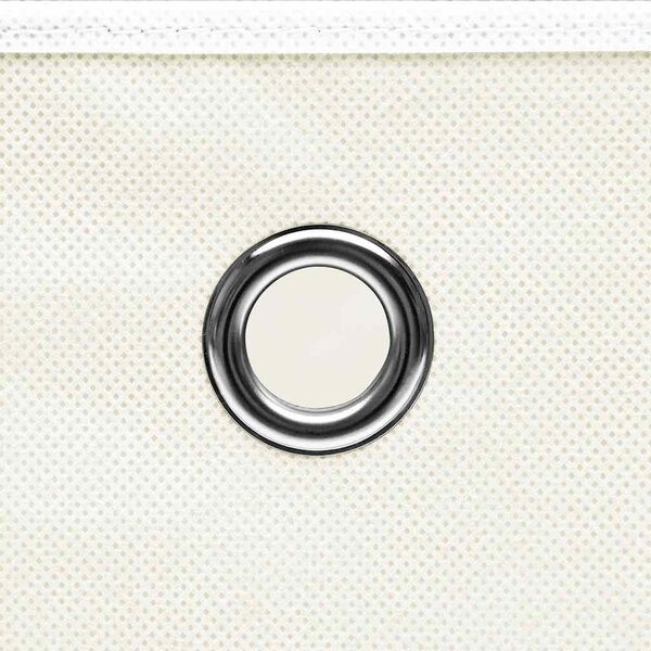 Úložné boxy s víky 4 ks bílé 32 x 32 x 32 cm textil 288350