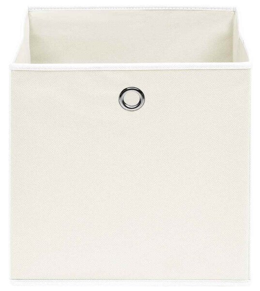 Úložné boxy 10 ks bílé 32 x 32 x 32 cm textil 288351