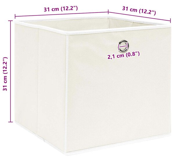 Úložné boxy 10 ks bílé 32 x 32 x 32 cm textil 288351