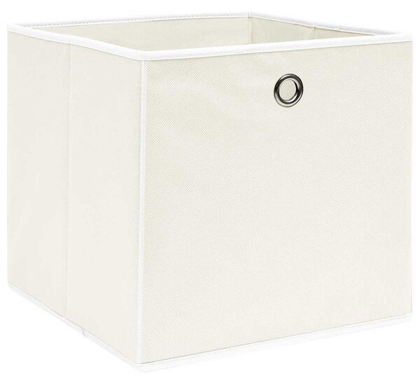 Úložné boxy 10 ks bílé 32 x 32 x 32 cm textil 288351