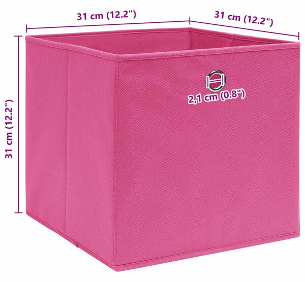 Úložné boxy 4 ks růžové 32 x 32 x 32 cm textil 288345