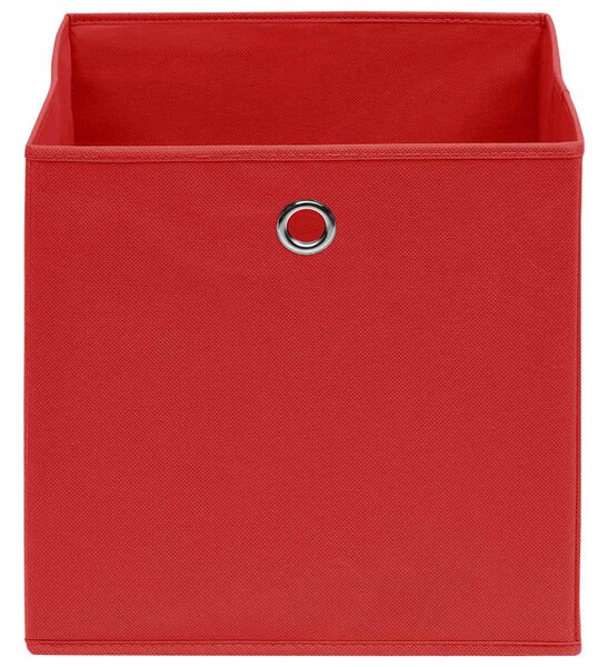 Úložné boxy 10 ks červené 32 x 32 x 32 cm textil 288363
