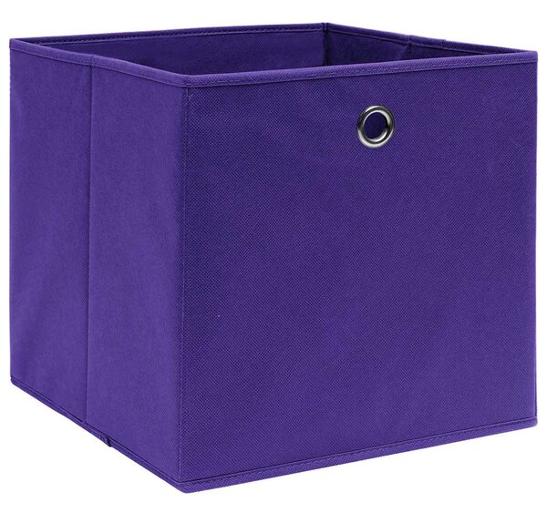 Úložné boxy 4 ks fialové 32 x 32 x 32 cm textil 288353