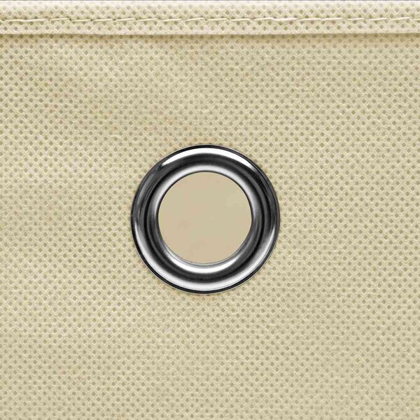 Úložné boxy s víky 4 ks krémové 32 x 32 x 32 cm textil 288358