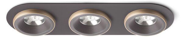 Zápustné LED svítidlo SHARM R III, hnědá/perleťová/zlatá, 3× 10 W, teplá bílá 3000 K