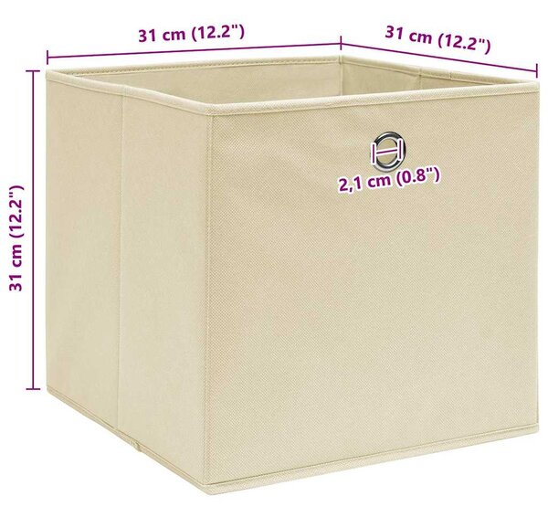Úložné boxy 4 ks krémové 32 x 32 x 32 cm textil 288357